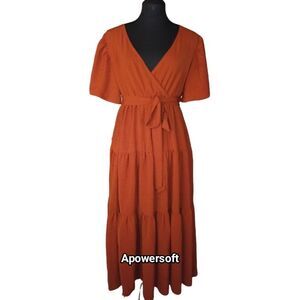 Flutter Sleeve Midi Dress (0421)